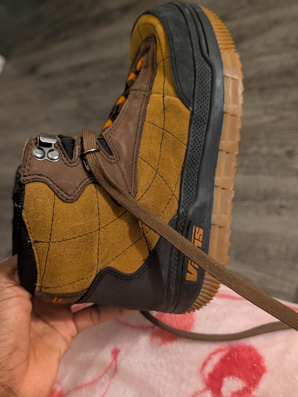 Vans Brown and Black Suede Hiking-Inspired High-Top Boots